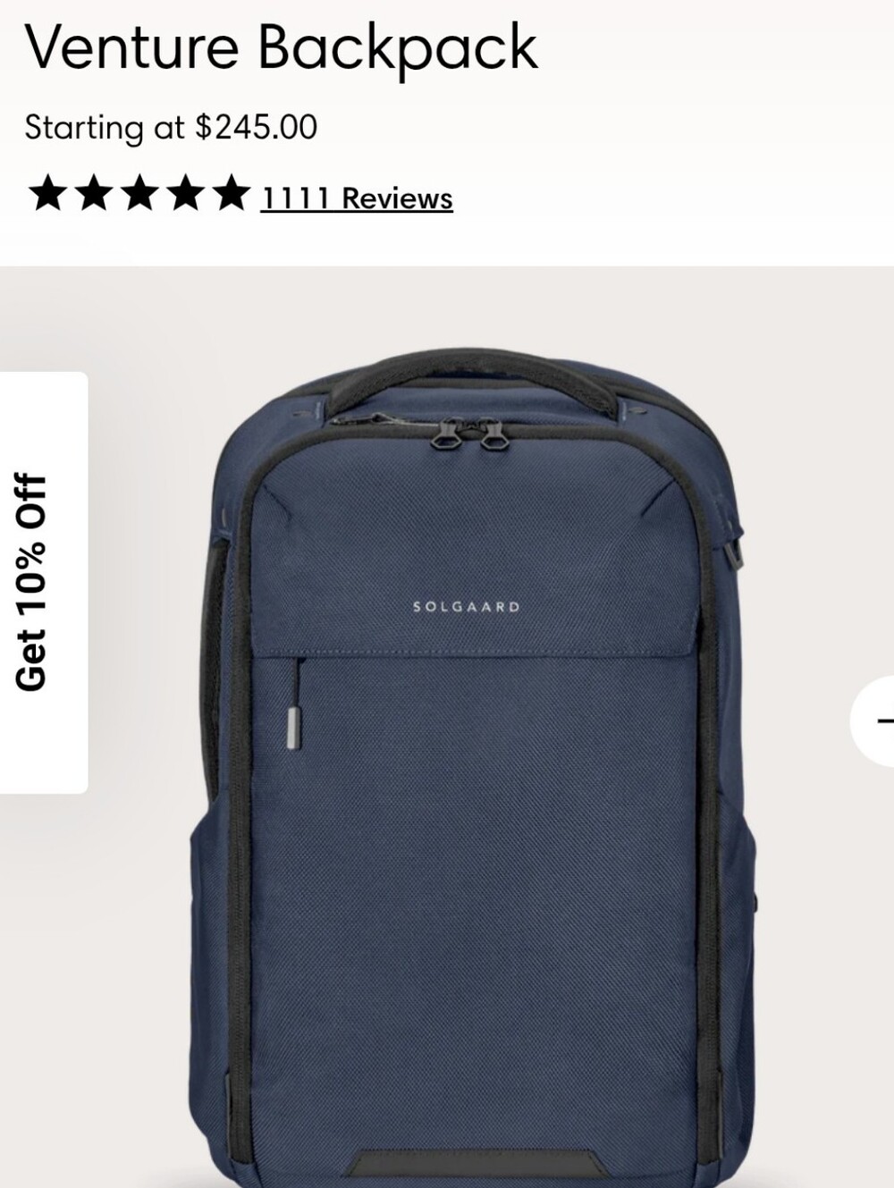 Solgaard Black Backpack Tote - Sustainable Travel